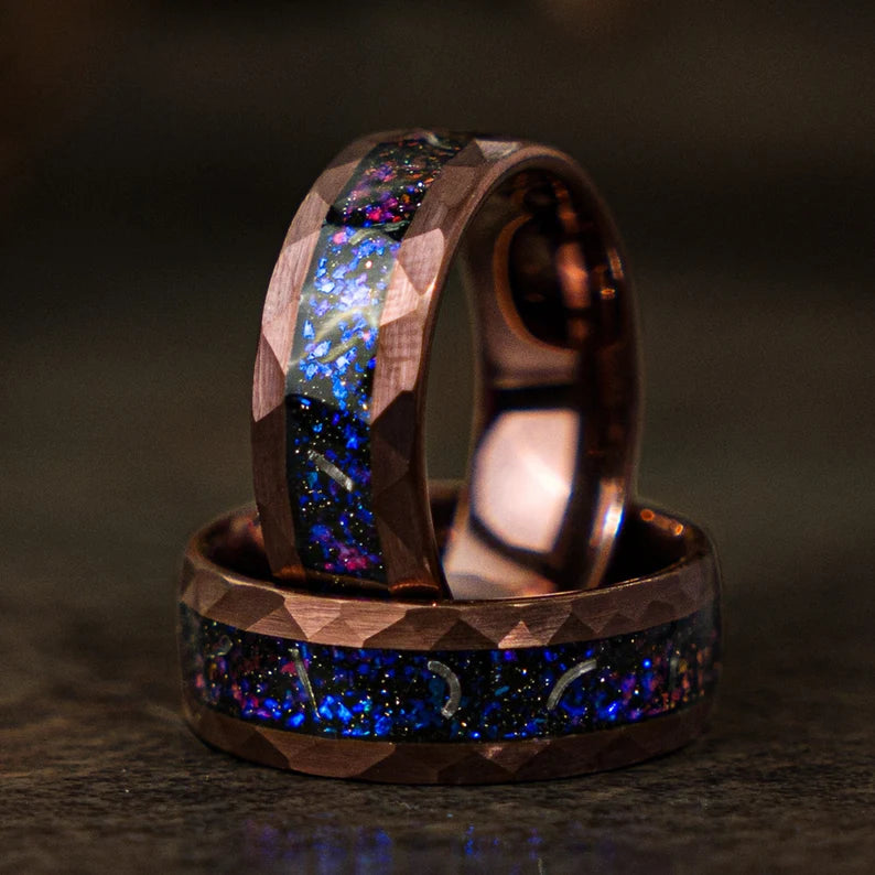 Hammered Tungsten Rings